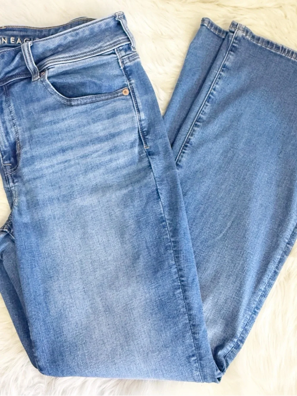 American Eagle Kick Boot Jeans Size 12 Next Level Stretch High Rise Flare